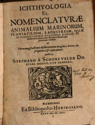 Ichthyologia et nomenclaturae animalium marinorum, fluviatilium, quae in ducatibus Selesvici et Holsatiae occurrunt