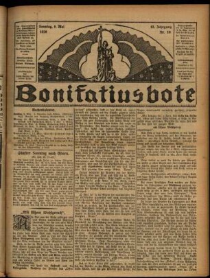 Erste Ausgabe vom Sonntag, den 09. Mai 1926.