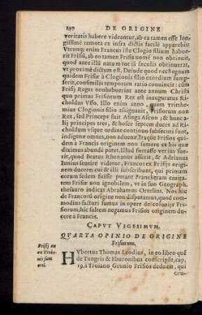 Caput Vigesimum. Quarta Opinio De Origine Frisiorum.