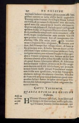 Caput Vigesimum. Quarta Opinio De Origine Frisiorum.