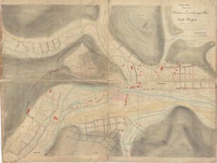Übersichtskarte, Situations- und Erweiterungsplan der Stadt Siegen