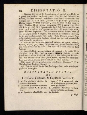 22-31, Dissertatio Tertia
