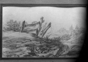Landschaft mit Zaun