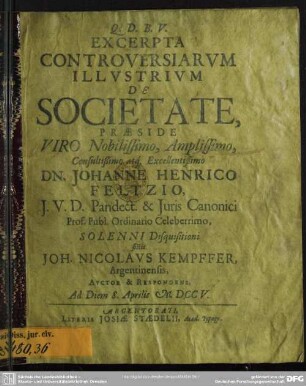 Excerpta Controversiarum Illustrium De Societate