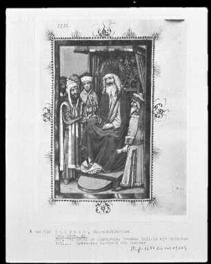 Jacobus Palladini de Anacharano, Prozeß des Teufels Belial mit Christus; der 'Grüne Teufel' — Gottvater bestimmt die Richter