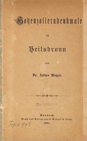Hohenzollerndenkmale in Heilsbronn