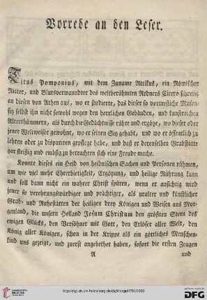 Vorrede an den Leser