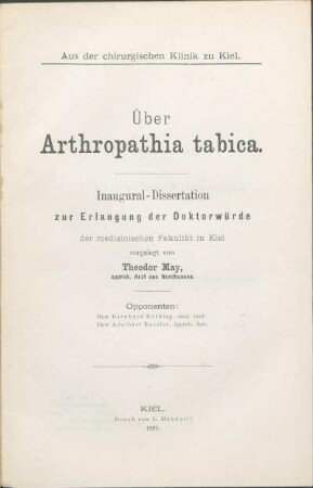 Über Arthropathia tabica