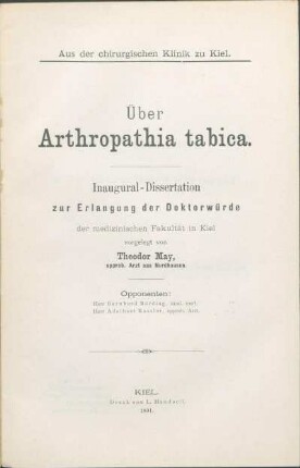 Über Arthropathia tabica