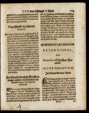 Retortiones, Oder Retorsion-Schrifften Formulen.