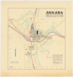 Gesamtbebauungsplan Ankara: Verkehrs- und Flächennutzungsplan, zweite Fassung 1:20 000