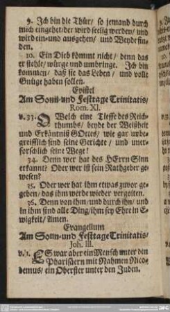 Am Sonn- und Festtage Trinitatis