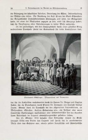 Ortslazarett Stühlinger. Pflegepersonal und Verwundete.