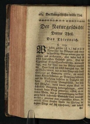 Der Naturgeschichte Dritter Theil: Das Thierreich §.103 [- §. 140]