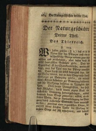 Der Naturgeschichte Dritter Theil: Das Thierreich §.103 [- §. 140]
