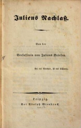 Juliens Nachlaß