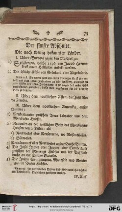 Der fünfte Abschnitt. Die noch wenig bekannten Länder