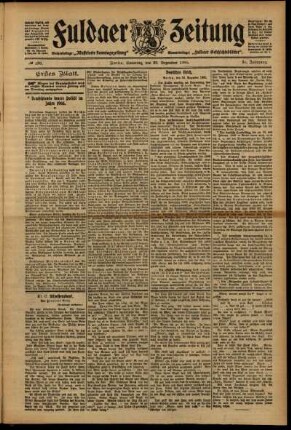 Erste Ausgabe vom Samstag, den 30. Dezember 1905.