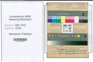 Entnazifizierung Friedrich Hermanns , geb. 23.11.1913 (Werkmeister)