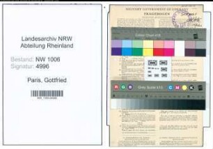 Entnazifizierung Gottfried Paris , geb. 28.11.1899 (Schreiner)