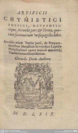 2/3: Accessit etiam Tertiae parti, de Praeparationibus Metallicis in vtroque Lapidis Philosophoru[m] opere maiore minoreq[ue] Tractatus excellentissimus