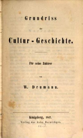 Grundriß der Cultur-Geschichte