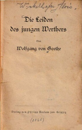 Die Leiden des jungen Werthers