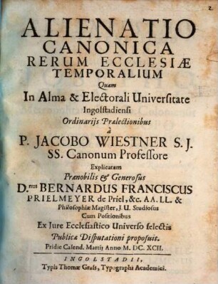 Alienatio Canonica Rerum Ecclesiae Temporalium
