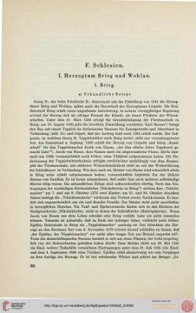 I: Herzogtum Brieg und Wohlau