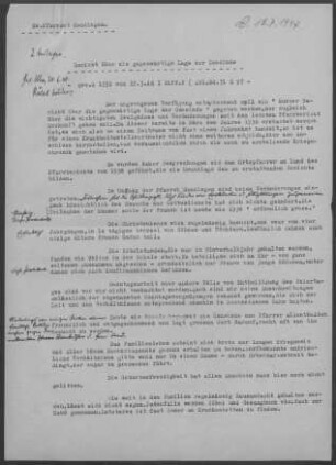 Mundingen: Pfarrbericht 1947