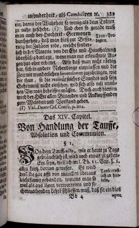 Das XIV. Capitel. Von Handlung der Tauffe, Absolution und Communion