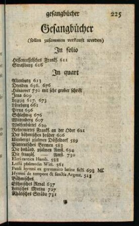225-240, Gesangbücher
