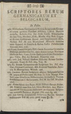 Scriptores Rerum Germanicarum Et Belgicarum, In Folio