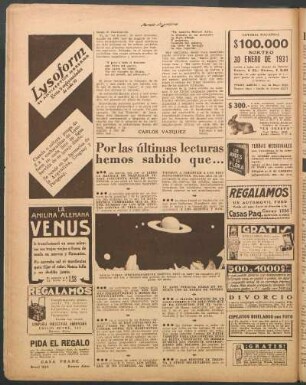 Por las últimas lecturas hemos sabidos que...