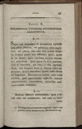 Caput II. Pneumoniae Typhodis Differentiae Exponuntur.
