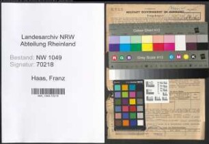 Entnazifizierung Franz Haas , geb. 04.07.1902 (Kaufmann)