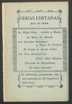 Obras editadas por la casa