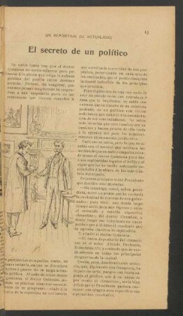 El secreto de un político : Un reportaje de actualidad