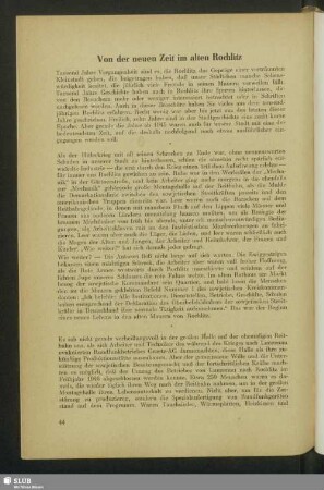 Von der neuen Zeit im alten Rochlitz
