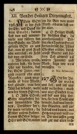 XII. Von der Heiligen Dreyeinigkeit