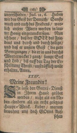 XXXV. Meine Freundin!
