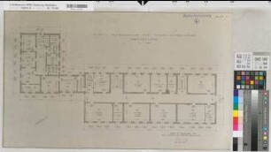 Rüthen (Rüthen) Staatliche Aufbauschule für Jungen Grundriß Obergeschoß 1954 1 : 100 45 x 75 Pause Staatshochbauamt Soest