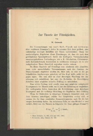 Zur Theorie der Flüssigkeiten.
