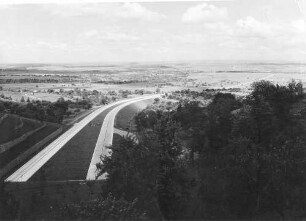 Trassierung mit Blick von Engelbergtunnel Nordportal in Richtung Heilbronn