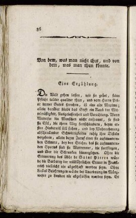 Von dem, was man nicht thut, und von dem, was man thun könnte.