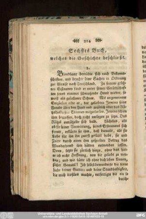 Sechstes Buch, welches die Geschichte beschließt.
