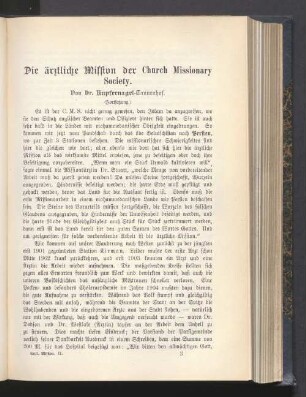 Die ärztliche Mission der Church Missionary Society