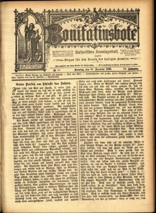 Erste Ausgabe vom Sonntag, den 30. Dezember 1900.