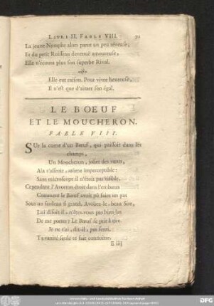 Le Boeuf Et Le Moucheron. Fable VIII.