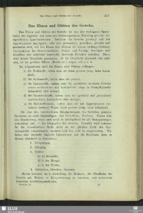 Das Ebnen und Glätten der Gewebe